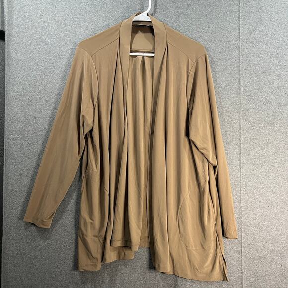 Attitudes by Renee Petite Como Jersey Dippy Cardigan Caribou Size Petite 1X - Picture 1 of 9
